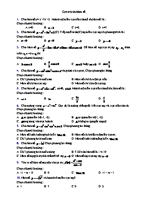 Toán học 12 - Cực trị của hàm số
